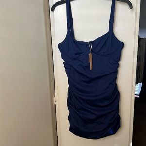 Skims one piece bathing suit sculpting